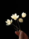 Weiße Magnolienblüten-Haarnadel im neuen chinesischen Stil-8