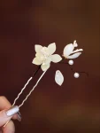 Weiße Magnolienblüten-Haarnadel im neuen chinesischen Stil-8