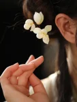 新中式白玉蘭花髮簪