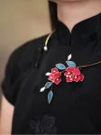 Classical Chinese Style Fabric Flower Choker-1