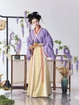 Set Hanfu Ungu Dinasti Jin dengan Skirt Jiaoyu-1
