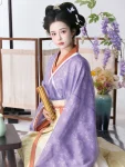 Set Hanfu Ungu Dinasti Jin dengan Skirt Jiaoyu-1