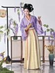 Set Hanfu Ungu Dinasti Jin dengan Skirt Jiaoyu-1