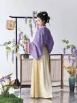 Set Hanfu Ungu Dinasti Jin dengan Skirt Jiaoyu-1