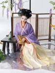 Set Hanfu Ungu Dinasti Jin dengan Skirt Jiaoyu-1