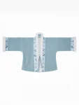 Song Dynasty Hanfu Embroidered Blue Cross-Collar Short Jacket-1
