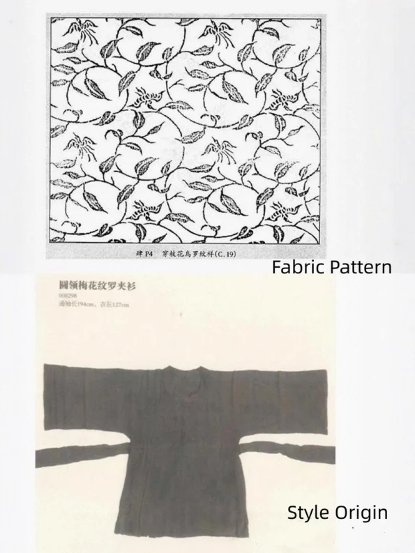송나라 한복 원형 칼라 새꽃 자카드 가운 - 한복 방식: 모든 경우에 적합한 전통 및 현대 중국 한복 의류