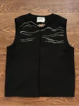 Chinese Style Embroidered Vest with Frog Buttons-1
