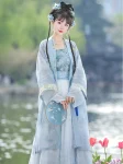 Lime Green Song Dynasty Style Hanfu Dress Set (13)