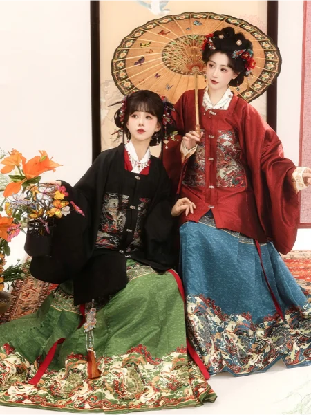 Ming Dynasty Hanfu Autumn Winter Mamian Skirt Set