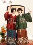 Ming Dynasty Hanfu Autumn Winter Mamian Skirt Set-1