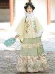 Ming Dynasty Hanfu Autumn Winter Mamian Skirt Set-1