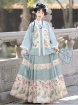 Ming Dynasty Hanfu Autumn Winter Mamian Skirt Set-1