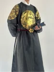 Bata Hanfu de la Dinastía Ming con Bordado Dorado de Nubes (2)