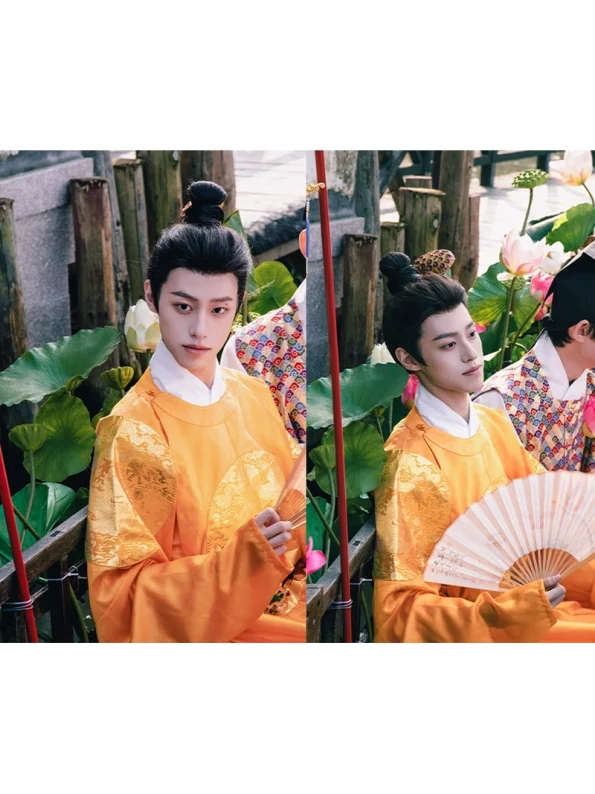 Bata Hanfu Dinastía Ming Bordada en Oro con Diseño de Nubes - Hanfu Way: Ropa china Hanfu tradicional y moderna para todas las ocasiones