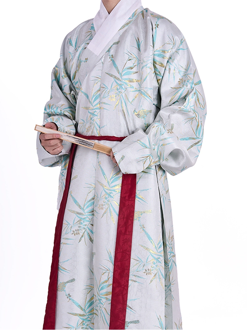 Mingdynastin Hanfu Lång dräkt med guldtråd och bambulöv-2 Mingdynastin Hanfu Guldtråd Bambulöv Lång Robe - Hanfu Way: Traditionella och moderna kinesiska Hanfu-kläder för alla tillfällen