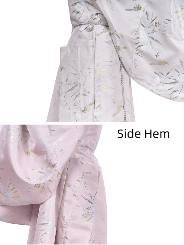 Ming Dynasty Hanfu Gold-Thread Bamboo Leaf Yuanlingpao Unisex- Hanfu Way: Traditional & Modern Chinese Hanfu Clothing for All Occasions