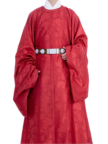 Ming-Dynastie Hanfu Weintrauben-Muster Schräger Saum Yuanlingpao