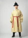Ming-Dynastie Hanfu plissierte lange Robe mit abnehmbarem Kragen-1