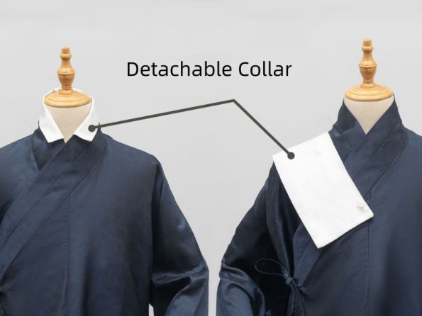 Ming-Dynastie Hanfu plissierte lange Robe mit abnehmbarem Kragen- Hanfu Way: Traditionelle & moderne chinesische Hanfu-Kleidung für alle Anlässe