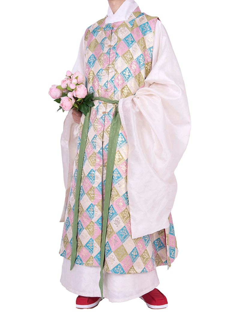 سترة هانفو ذات ياقة مربعة مربعة ذهبية مزركشة مطرزة للجنسين -6