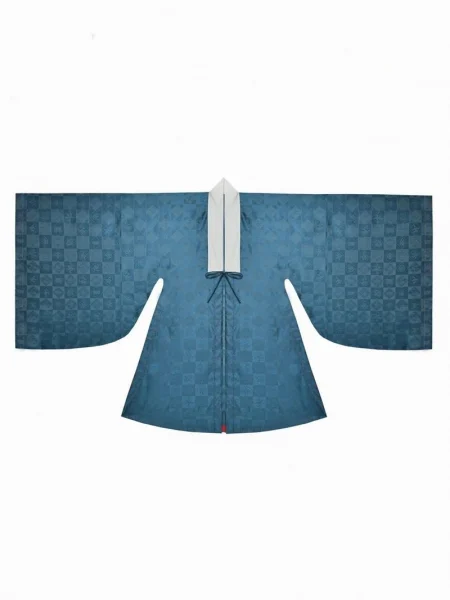 Ming Dynasty Hanfu Wide Sleeve Cloak Checkered Duobao Pattern