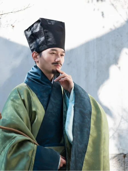 Ming Dynasty Satin Square Hat för män