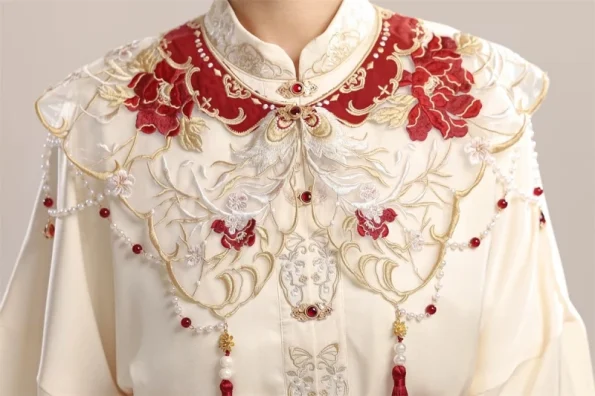 New Chinese Style Red Embroidered Hanfu Set with Yunjian Top and Ma Mian Qun- Hanfu Way: Traditional & Modern Chinese Hanfu Clothing for All Occasions