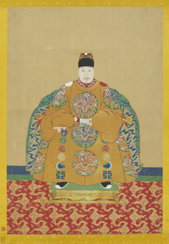 명나라 건국 황제인 주원장(명 태조)의 초상화. 타이베이 국립 고궁박물원.