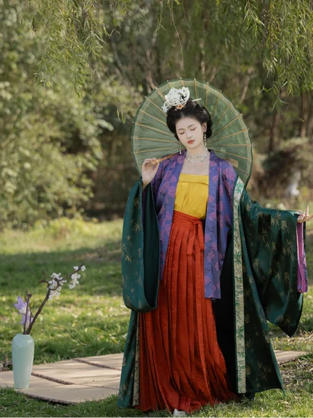 Song Dynasty Hanfu Beizi Qiyao Skirt Set