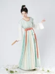 Tang Dynasty Hanfu Beizi and Yuanling Pao Set with Qiyao Ruqun – Inspired by Yue Kiln Celadon (5)