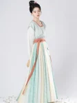 Tang Dynasty Hanfu Beizi and Yuanling Pao Set with Qiyao Ruqun – Inspired by Yue Kiln Celadon (5)