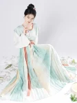 Tang Dynasty Hanfu Beizi and Yuanling Pao Set with Qiyao Ruqun – Inspired by Yue Kiln Celadon (5)
