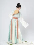Tang Dynasty Hanfu Beizi and Yuanling Pao Set with Qiyao Ruqun – Inspired by Yue Kiln Celadon (5)