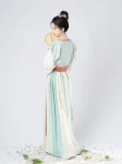 Tang Dynasty Hanfu Beizi and Yuanling Pao Set with Qiyao Ruqun – Inspired by Yue Kiln Celadon (5)