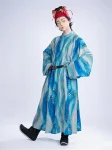 당나라 한복 블루 프린트 위안링파오 유니섹스-1
