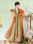 Tangdynastin Hanfu Broderad Qixiong Ruqun Set-1