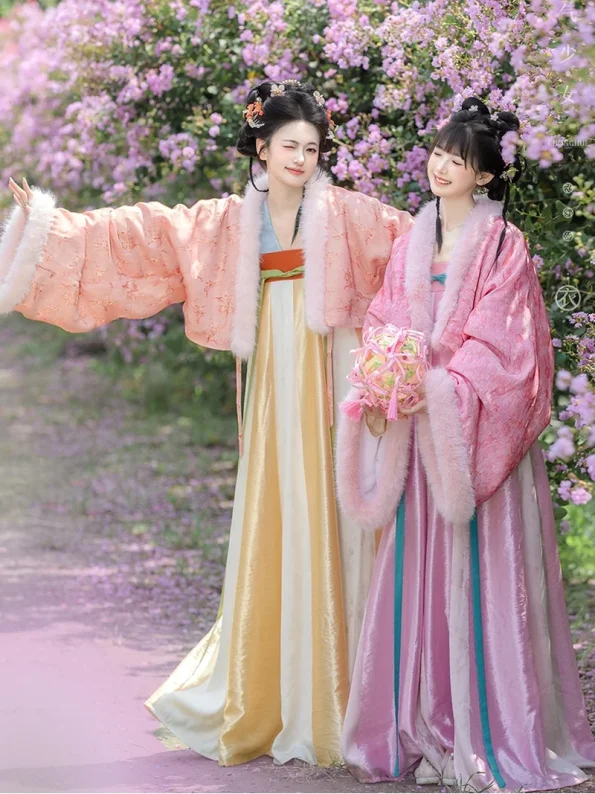 Tang Dynasty Hanfu Qixiong Ruqun Set with Famen Temple Cloak- Hanfu Way: Traditional & Modern Chinese Hanfu Clothing for All Occasions