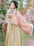 Tang Dynasty Hanfu Qixiong Ruqun Set with Famen Temple Cloak (4)