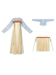 Tang Dynasty Hanfu Qixiong Ruqun Set with Famen Temple Cloak (4)