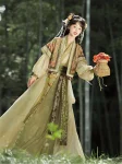 Tang Style Hanfu Beizi and Qiyao Ruqun Set – Green Tang-Inspired Outfit (7)