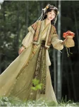 Tang Style Hanfu Beizi and Qiyao Ruqun Set – Green Tang-Inspired Outfit (7)
