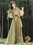 Tang Style Hanfu Beizi and Qiyao Ruqun Set – Green Tang-Inspired Outfit (7)