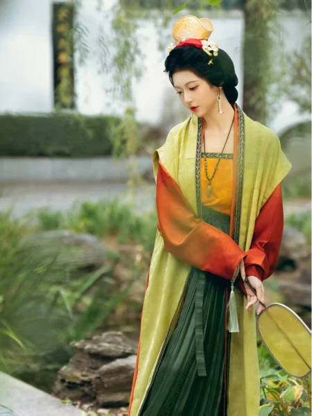Traditional Song Dynasty Hanfu Beizi Qiyao Qun Set