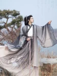 Wei-Jin dynastie Hanfu mannen Chiffon mantel en rok Set (7)