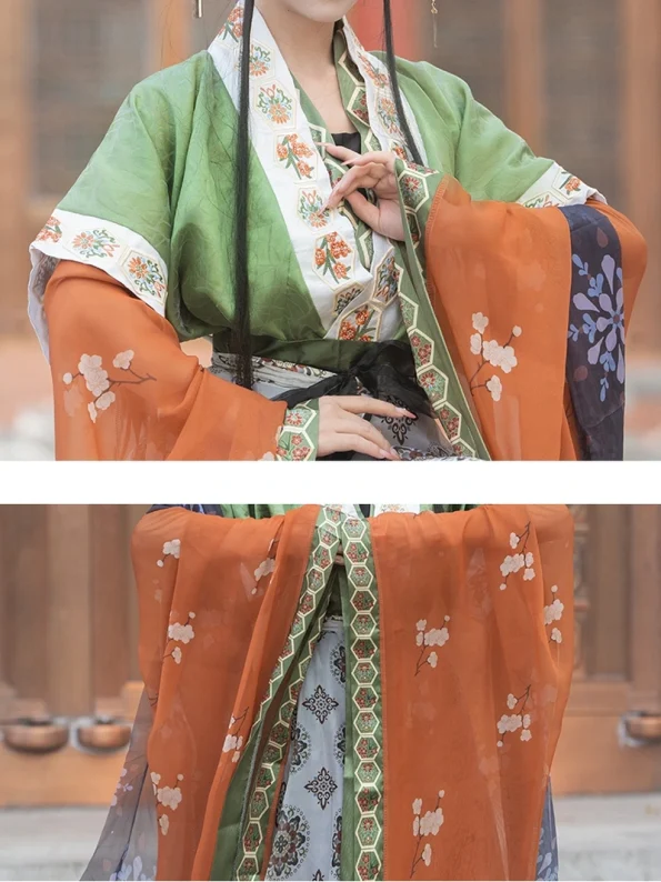 Wei en Jin Noordelijke-Zuidelijke Dynastieën Vlinder Scroll Hanfu Ruqun Set-Hanfu Way: Traditionele & moderne Chinese Hanfu kleding voor alle gelegenheden