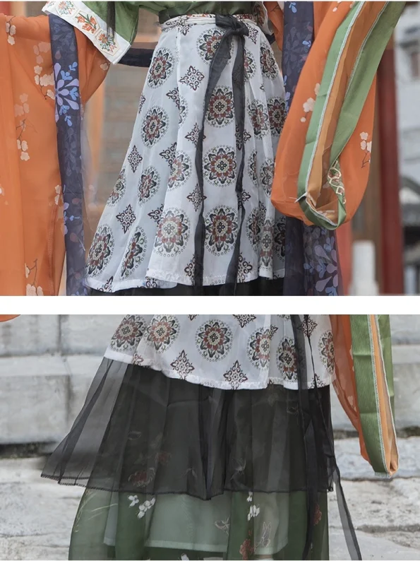 Wei en Jin Noordelijke-Zuidelijke Dynastieën Vlinder Scroll Hanfu Ruqun Set-Hanfu Way: Traditionele & moderne Chinese Hanfu kleding voor alle gelegenheden