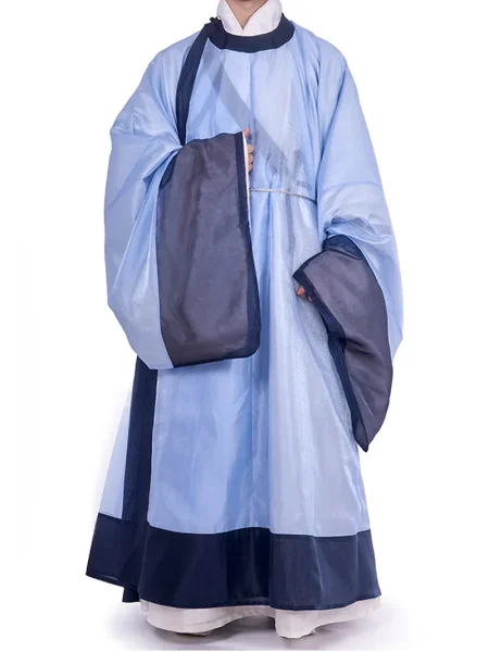 Ming Dynasty Hanfu Blue Sheer Yuanlingpao – Traditional Scholar Robe