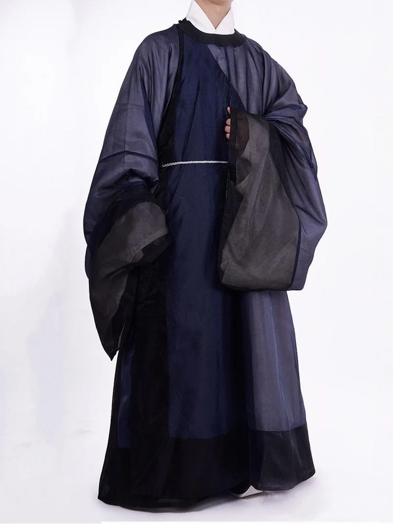 Yuanlingpao blu della dinastia Ming Hanfu - Abito tradizionale da studioso-2