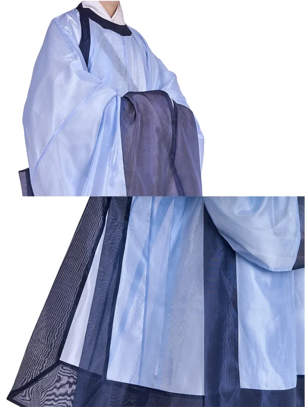Yuanlingpao blu della dinastia Ming Hanfu - Abito tradizionale da studioso 2 Dinastia Ming Hanfu Blue Sheer Yuanlingpao - Abito da studioso tradizionale - Via Hanfu: Abbigliamento Hanfu cinese tradizionale e moderno per tutte le occasioni